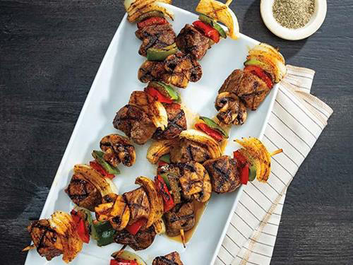 Coffee-Rubbed Steak & Veggie Kebabs